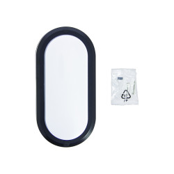 Hublot LED d'extérieur ovale noir dimmable 12W | XANLITE