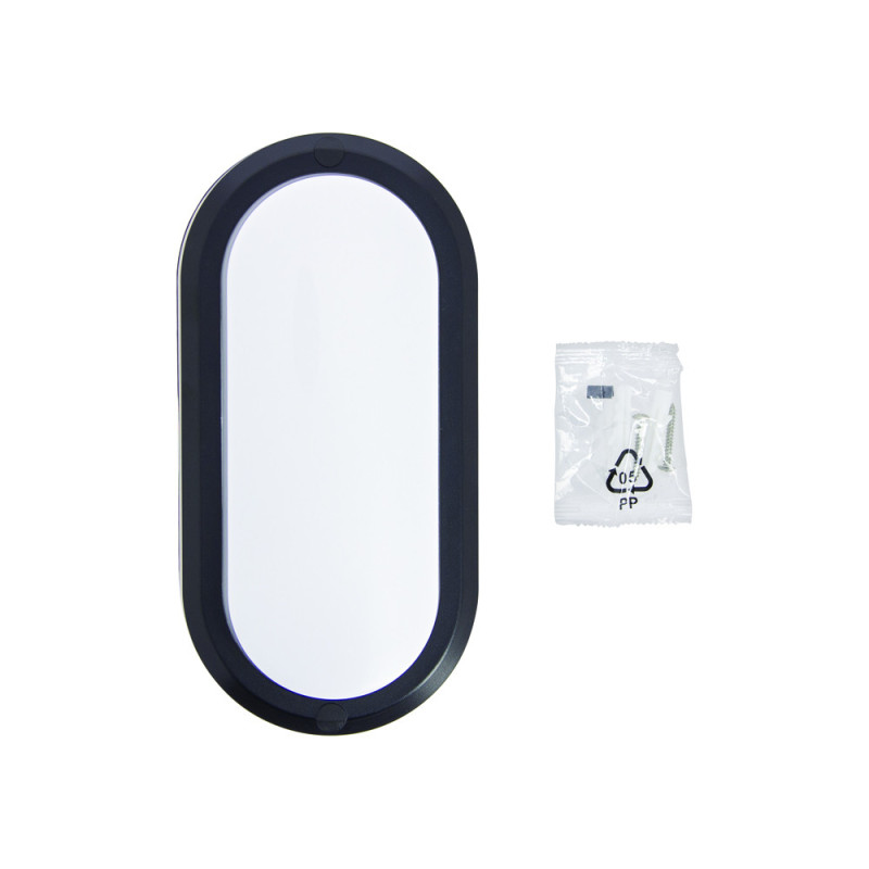 Hublot LED d'extérieur ovale noir dimmable 12W | XANLITE