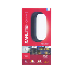 Hublot LED d'extérieur ovale noir dimmable 12W | XANLITE