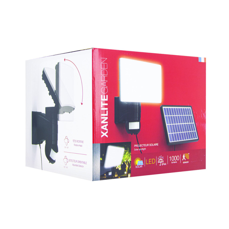 Projecteur LED Solaire XANLITE Noir 1000lm Détecteur Mouvement | XANLITE Projecteur LED Solaire XANLITE Noir 1000lm Détecteur Mouvement | XANLITE