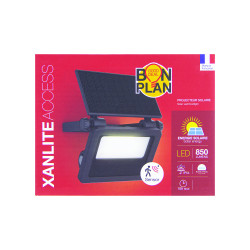 Projecteur LED Solaire XANLITE Noir 850lm Détecteur Mouvement | XANLITE