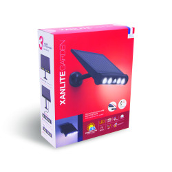 Réglette LED Solaire XANLITE Noire 1000lm Détecteur Mouvement | XANLITE