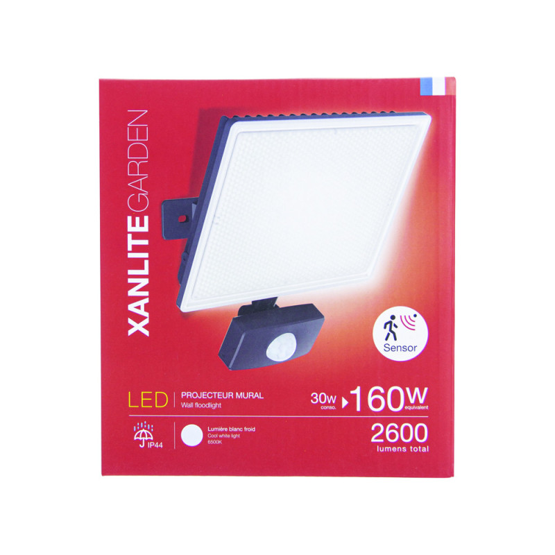 Projecteur LED Extérieur XANLITE Détecteur Mouvement 2600lm | XANLITE Projecteur LED Extérieur XANLITE Détecteur Mouvement 2600lm | XANLITE