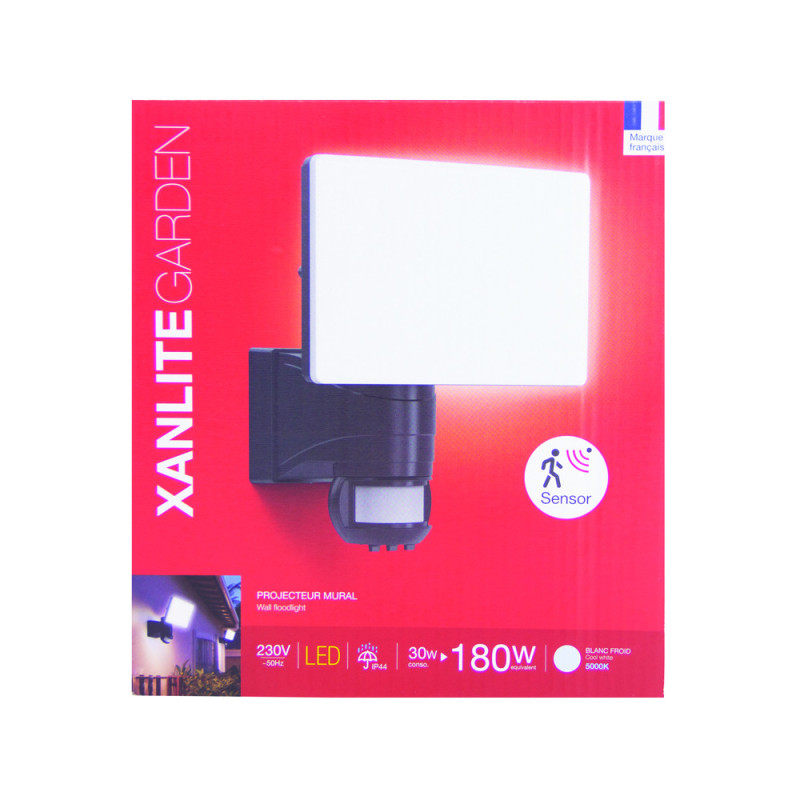Projecteur LED Extérieur XANLITE 30W Détecteur Mouvement | XANLITE