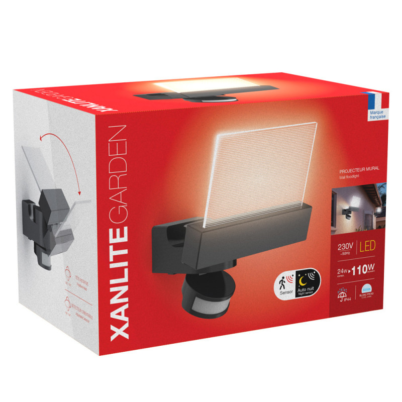 Projecteur LED Extérieur XANLITE 2400lm Détecteur Mouvement | XANLITE
