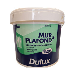 Peinture Mur & Plafond Blanche Satinée 10L DULUX – Finition Parfaite | DULUX