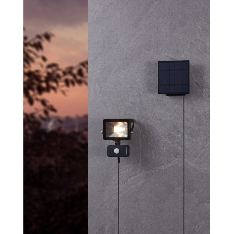 Projecteur LED Solaire Villagrappa EGLO Noir avec Détecteur | EGLO Projecteur LED Solaire Villagrappa EGLO Noir avec Détecteur | EGLO