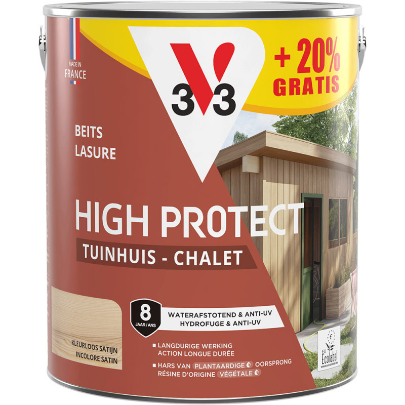Lasure Chalet Haute Protection V33 Incolore 2,5 L + 0,5 L Gratuit | V33