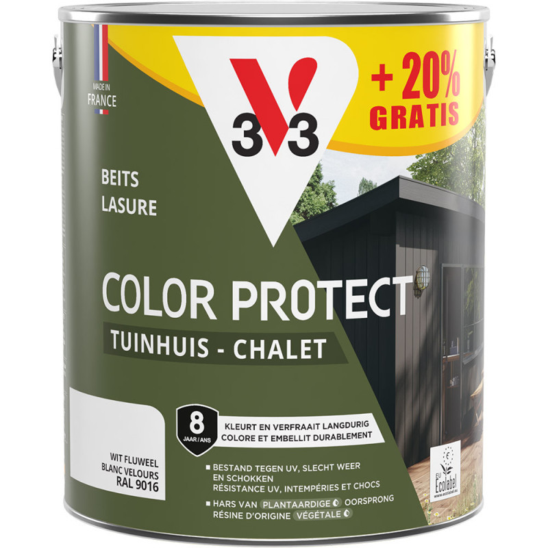 Lasure Chalet V33 Color Protect blanc 2,5 L + 0,5 L gratuit | V33