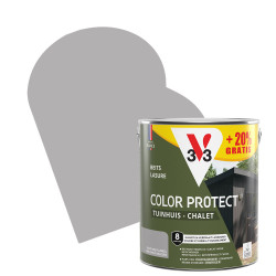 Lasure Chalet V33 Gris Soyeux Color Protect 2.5L+0.5L Gratuit | V33