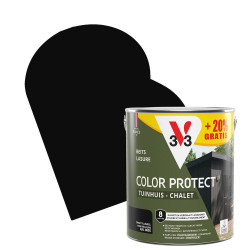 Lasure Chalet Noir V33 Color Protect – 2,5 L + 0,5 L gratuit | V33