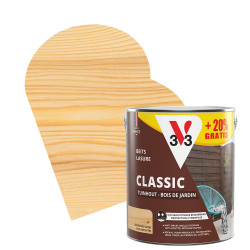 Lasure Bois Jardin Classic Incolore V33 - 3L Gratuit | V33