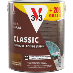 Lasure Bois Jardin Classic Brun Foncé V33 2.5L+0.5L Gratuit | V33