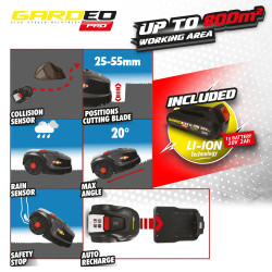 Tondeuse Robot GRO20V20WIFI-2A | GARDEO PRO