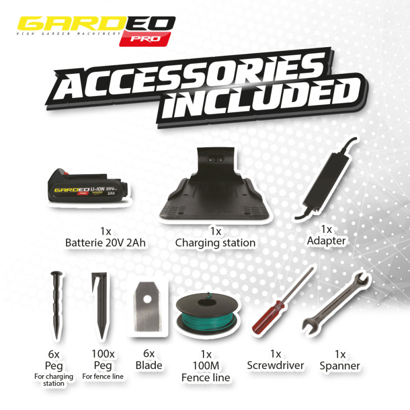 Tondeuse Robot GRO20V20WIFI-2A | GARDEO PRO