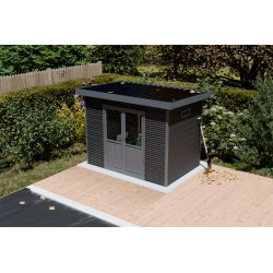 Abri de jardin en bois composite Onyx 32 anthracite 3