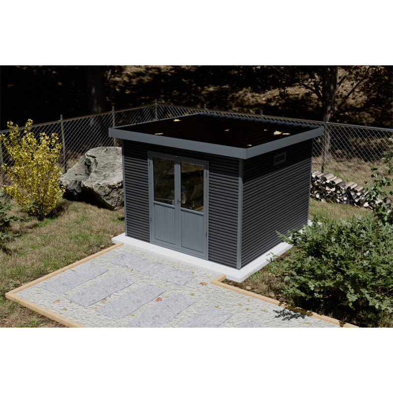 Abri de jardin en bois composite Onyx 33 anthracite 3 Abri de jardin en bois composite Onyx 33 anthracite 3