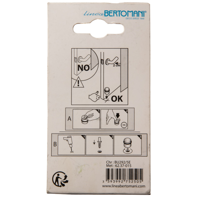 Arrêt de porte adhésif en bois blanc 27 mm LINEA BERTOMANI