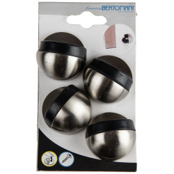 Arrêt de porte en aluminium nickel 30 mm 4 pièces LINEA BERTOMANI Arrêt de porte en aluminium nickel 30 mm 4 pièces LINEA BERTOMANI