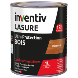 Lasure pour bois Ultra Protection chêne doré 1 L INVENTIV