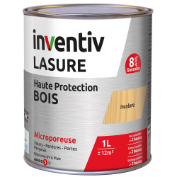 Lasure pour bois Haute Protection incolore 1 L INVENTIV
