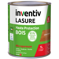 Lasure pour bois Haute Protection Bio chêne doré 1 L INVENTIV