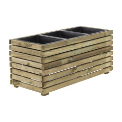 Bac à fleurs Horizon 3 pots 90 x 39 Bac à fleurs Horizon 3 pots 90 x 39