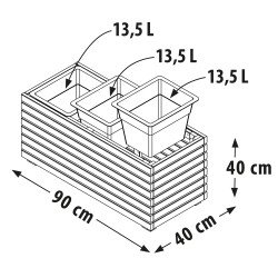 Bac à fleurs Horizon 3 pots 90 x 39 Bac à fleurs Horizon 3 pots 90 x 39