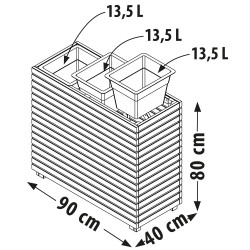 Bac à fleurs Horizon 3 pots 90 x 39 Bac à fleurs Horizon 3 pots 90 x 39
