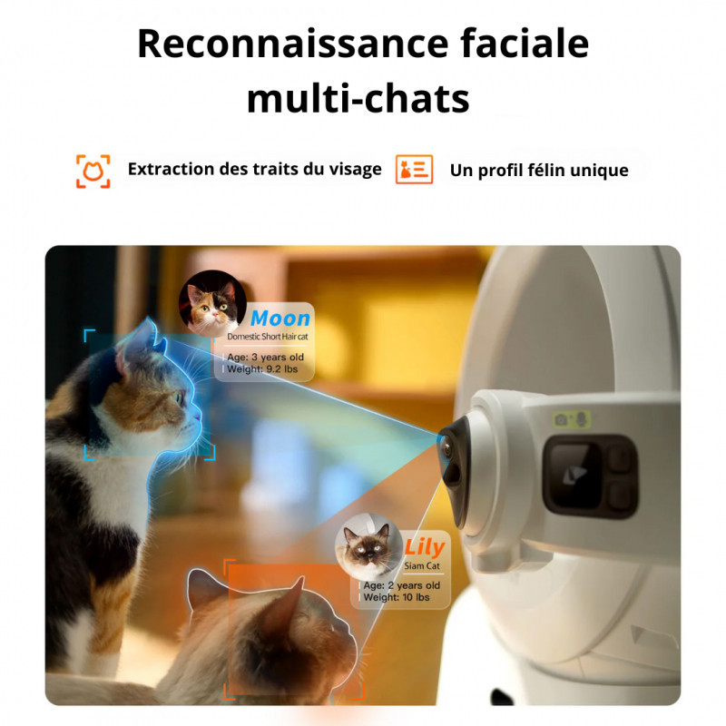 Bac à litière autonettoyant Purobot Ultra avec caméra PETKIT