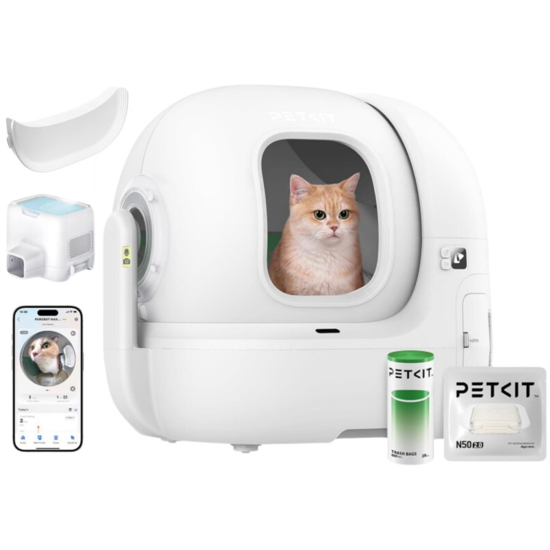 Bac à litière autonettoyant Purobot Max Pro avec caméra PETKIT