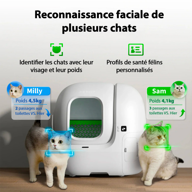 Bac à litière autonettoyant Purobot Max Pro avec caméra PETKIT