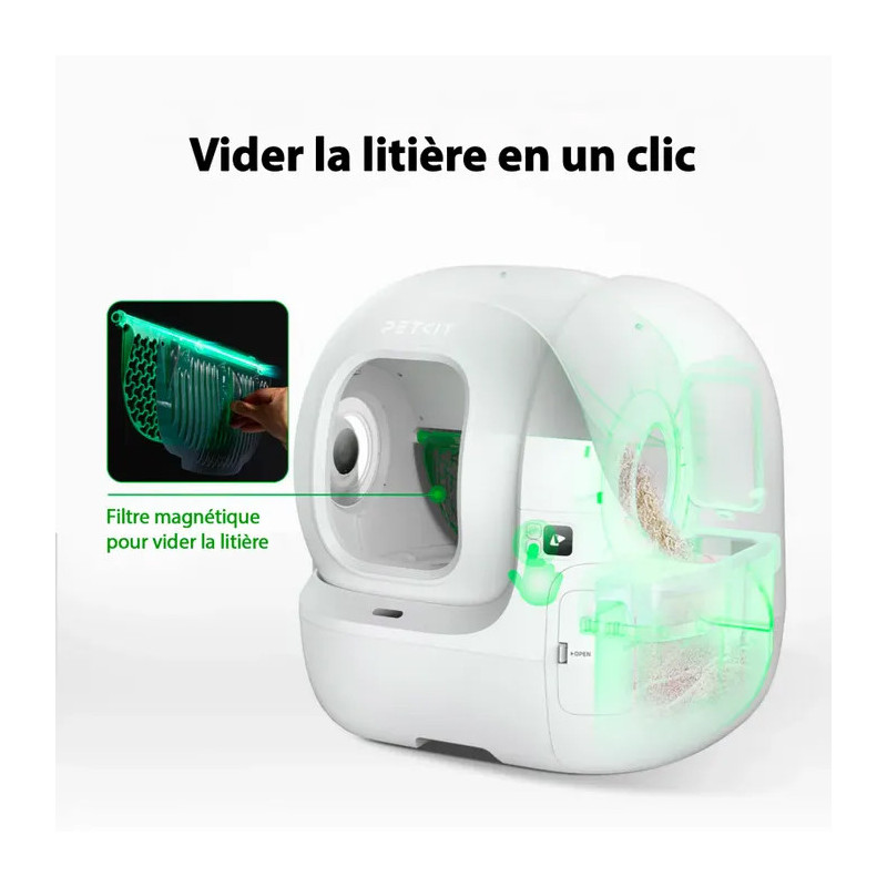 Bac à litière autonettoyant Purobot Max Pro avec caméra PETKIT