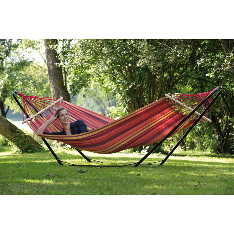 Hamac rauyré avec support en acier vulcano 200 x 100 cm