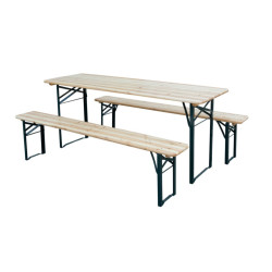 Ensemble de jardin Brasseur : 1 table et 2 bancs