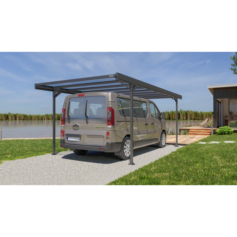 Carport Aluminium Alizé 16 Gris Anthracite 17,89m² | KOVER BY TRIGANO Carport Aluminium Alizé 16 Gris Anthracite 17,89m² | KOVER BY TRIGANO