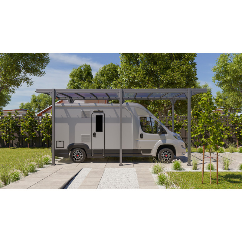 Carport en aluminium Hegoa 20 gris anthracite 22,79 m² | KOVER BY TRIGANO Carport en aluminium Hegoa 20 gris anthracite 22,79 m² | KOVER BY TRIGANO