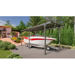 Carport Aluminium Hegoa 25 Gris Anthracite 27,23 m² | KOVER BY TRIGANO Carport Aluminium Hegoa 25 Gris Anthracite 27,23 m² | KOVER BY TRIGANO