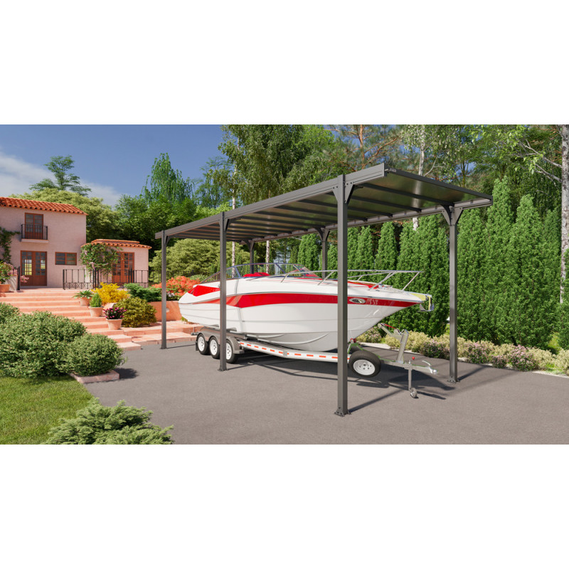 Carport Aluminium Hegoa 25 Gris Anthracite 27,23 m² | KOVER BY TRIGANO Carport Aluminium Hegoa 25 Gris Anthracite 27,23 m² | KOVER BY TRIGANO