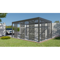 Panneau brise-vue carport Libeccio gris anthracite 5 pièces | KOVER BY TRIGANO