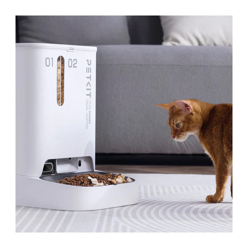 Distributeur de croquettes automatique YumShare Dual-hopper avec caméra PETKIT Distributeur de croquettes automatique YumShare Dual-hopper avec caméra PETKIT
