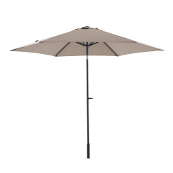 Parasol droit Solia taupe chiné Ø 300 cm avec manivelle | INVENTIV
