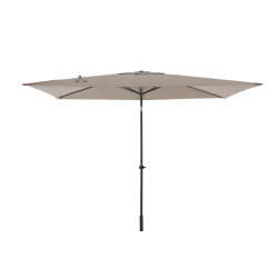 Parasol droit Solia taupe chiné 300x200m avec manivelle | INVENTIV