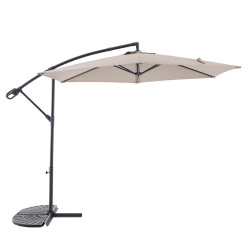Parasol déporté Essentia taupe chiné Ø 300 cm | INVENTIV