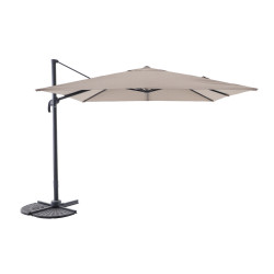 Parasol déporté Solix taupe chiné 300x300cm | INVENTIV