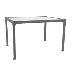 Pergola Bioclimatique Pianela Gris Sable 4x3m avec LED | GREEN OUTSIDE