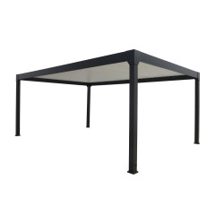 Pergola Bioclimatique Pianela Aluminium Noir Sable LED 5x4m | GREEN OUTSIDE