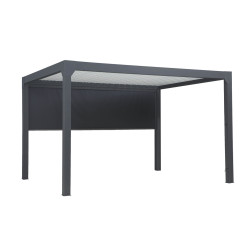Store manuel Pianela noir sable 4 x 2,5 m pergola bioclimatique | GREEN OUTSIDE