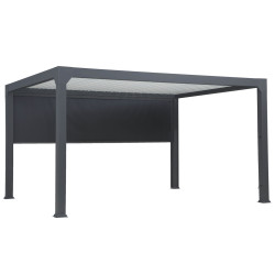 Store manuel Pianela noir sable 5 x 2,5 m Pergola bioclimatique | GREEN OUTSIDE