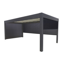 Store motorisé Pianela Gris Sable 6x2.5m Pergola Bioclimatique | GREEN OUTSIDE